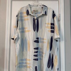 Crazy Shirts Men's Abstract Polo Shirt - Blue and Yellow